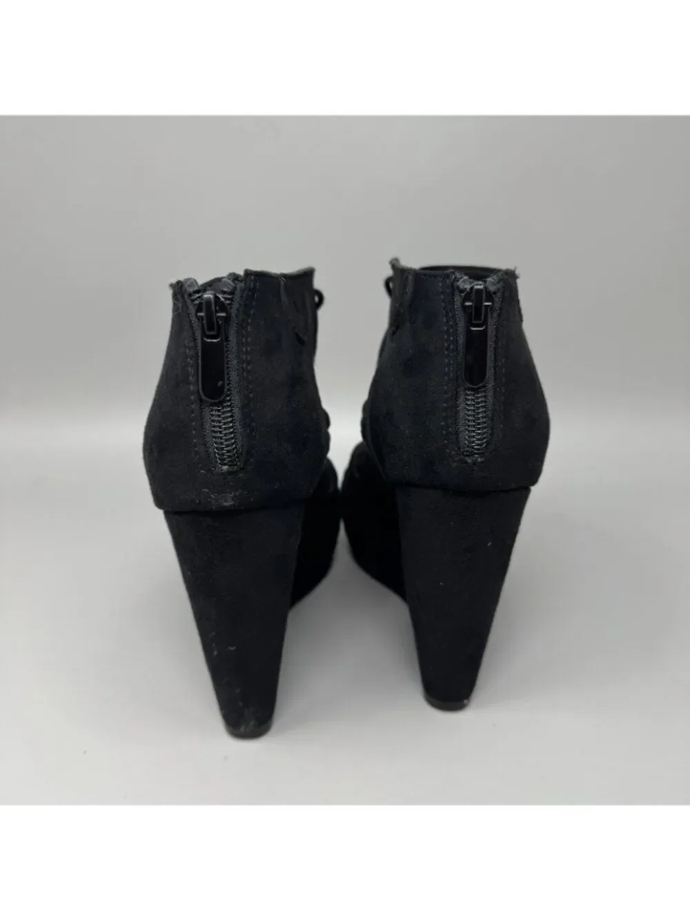 Torrid Black Lace Up Platform Block Heels Closed Toe Size 6 Women’s